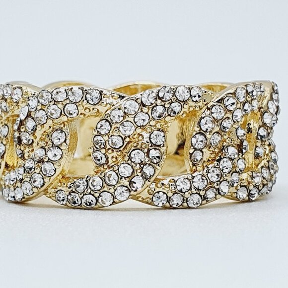 🎀Crystal Zircon Hip Hop Iced Out 18K Gold Plated Mens Diamond Ring,UNVN12381 - Picture 3 of 15